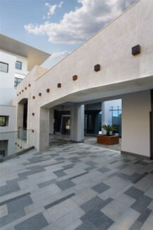 gray and white rectangular flooring in outdoor space