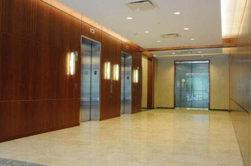 light beige flooring in elevator lobby