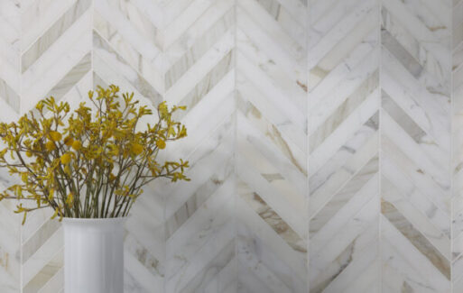 Jeffrey Court bathroom tile in white and gray rectangular styles