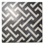black and white Z patterned tile