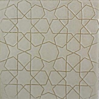 white ceramic tile with star line design