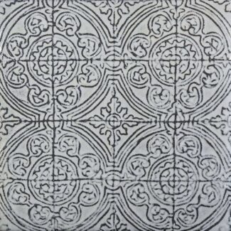white ceramic tiles with circular line drawings