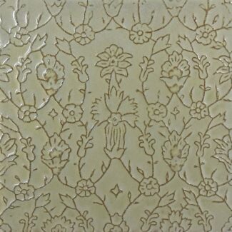 white ceramic tile with thistle line drawing designs