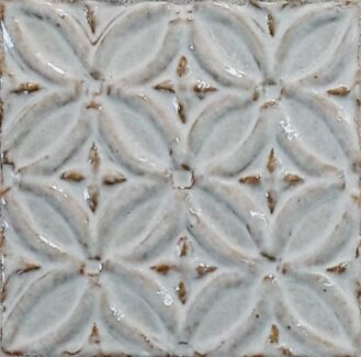 white ceramic floral tiles