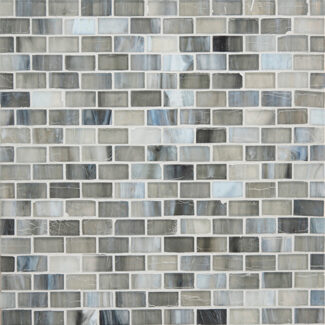 small rectangular brown, beige and white glass tiles