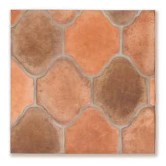brown rounded hexagonal terracotta tile