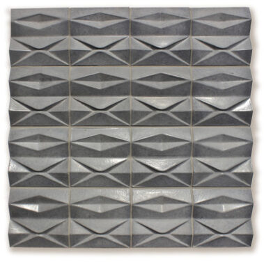 black raised terracotta tile