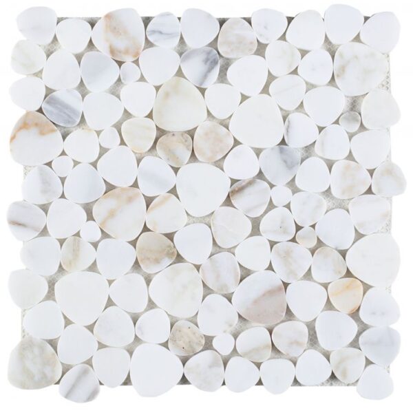 white and beige multi-shaped mosaic tiles