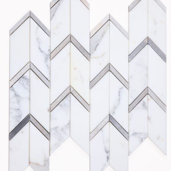 white and gray marbled mosaic tiles