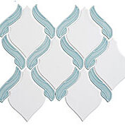 blue and white florentine style mosaic tiles