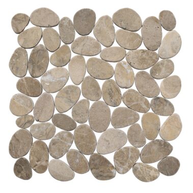 beige and brown rounded natural stone tiles