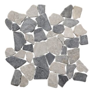 black and white stone shaped natural stone tiles
