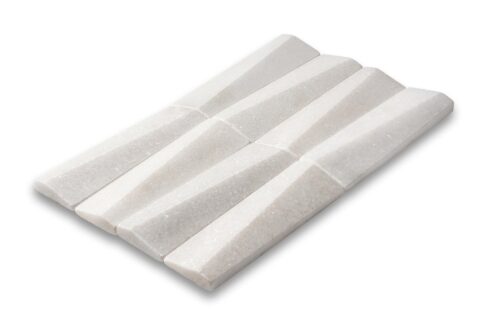 rectangular white natural stone tiles