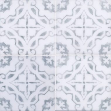 patterned tile with white and blue dutch design
