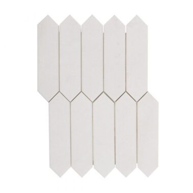 white pointed hexagonal mosaic tiles