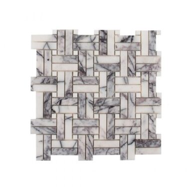 black and white marble mosaic tiles in alternating patterns