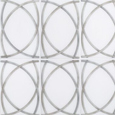 patterned tile with black and white circular designs