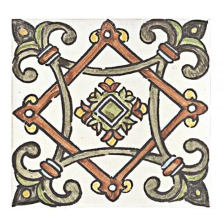 patterned tile with red and black colored style