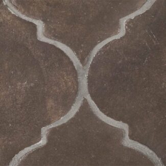 close up of brown rounded terracotta tile