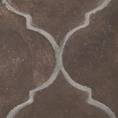 close up of brown rounded terracotta tile