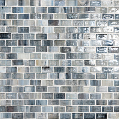 small blue, white and gray rectangular glass tiles