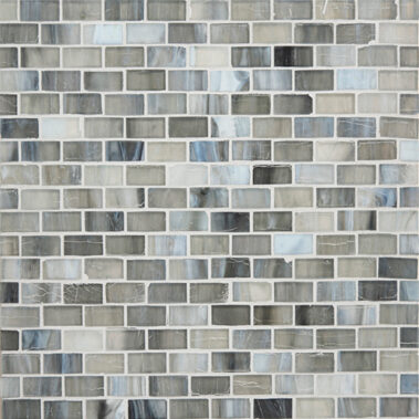 small rectangular brown, beige and white glass tiles